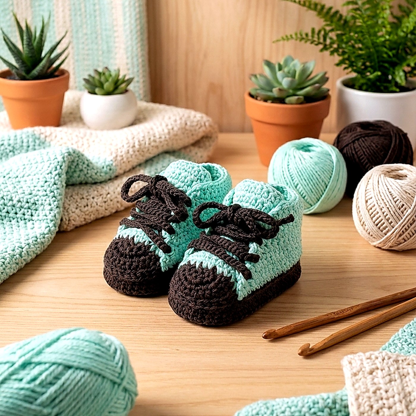 Bota Serie Chocolate artesanal en crochet - imagen 6