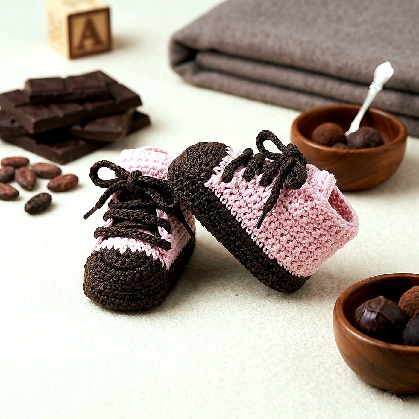 Bota Serie Chocolate artesanal en crochet - imagen 9
