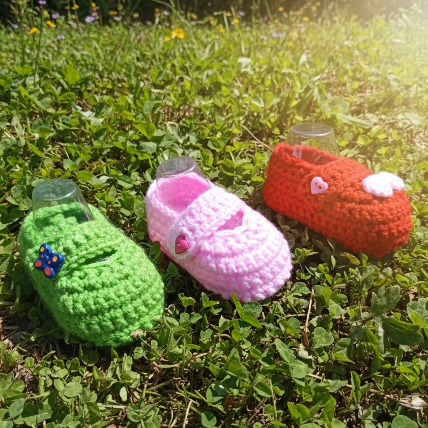 Zapatito Pulsera Prestosa artesanal en crochet - imagen 2